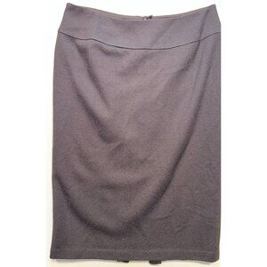 Lafayette 148 NY Womens Wool Pencil Skirt Flat Front Size 8 Purple Back Zip Slit
